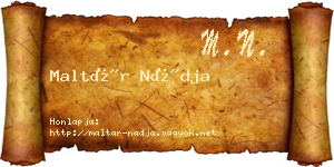 Maltár Nádja névjegykártya